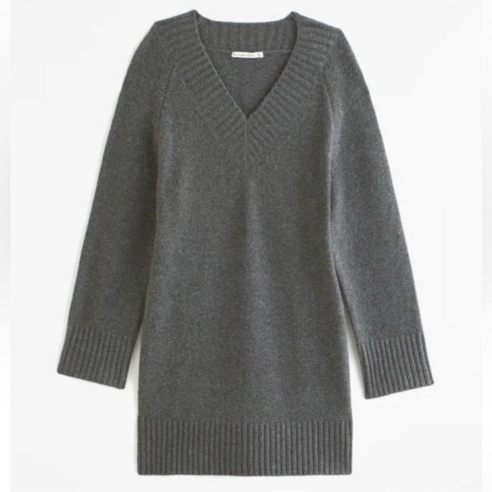 Women's Gray V-Neck Sweater